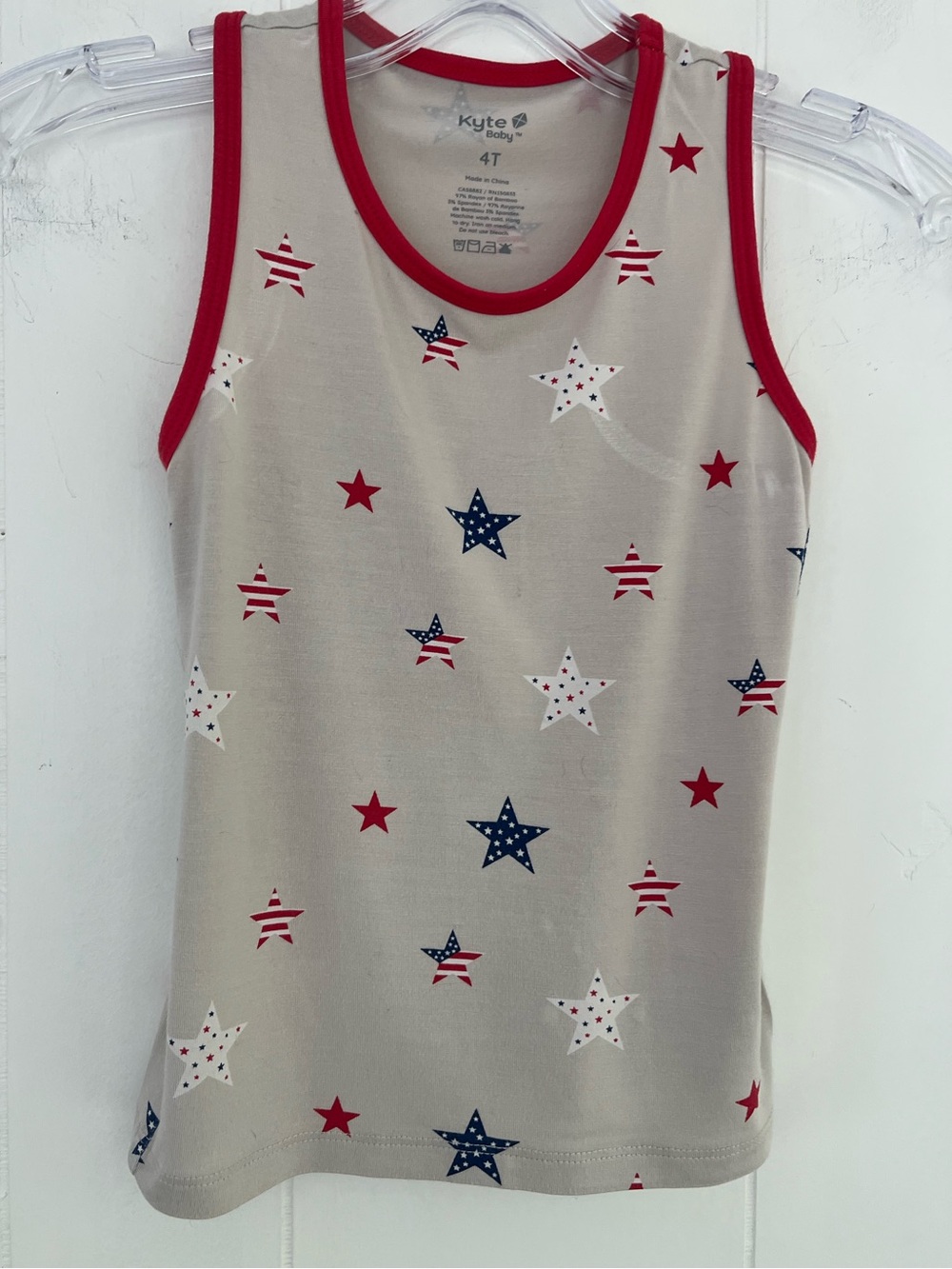 Kyte Baby LIBERTY Patriotic Top Tank Red Blue Flag Stars Size 4T